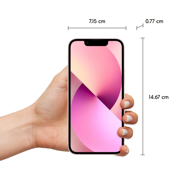 iPhone 13 méretei kézben tartva (magasság, szélesség, vastagság)